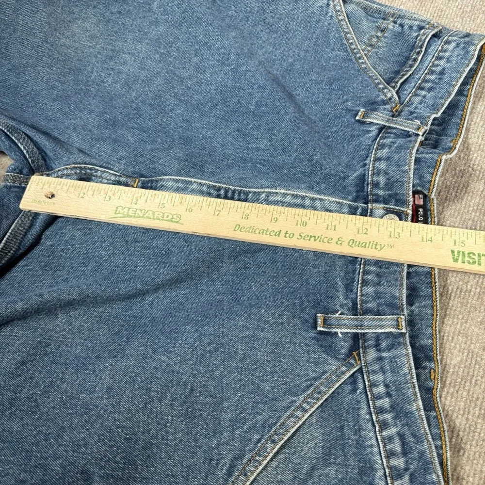 Vintage Polo Jeans Co Ralph Lauren Jean Shorts Mens 38 Blue Denim Carpenter Logo